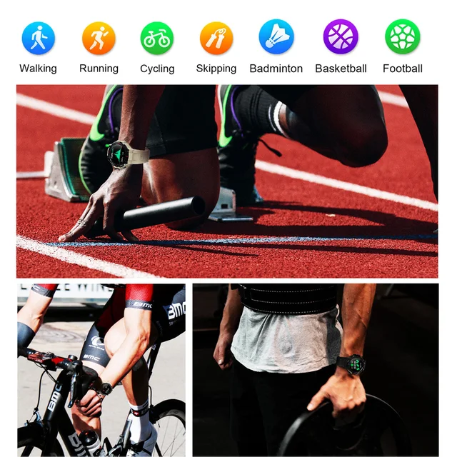 SENBONO-reloj inteligente deportivo K27 para hombre y mujer, pulsera con Monitor de presión, oxígeno y ritmo cardíaco, para IOS y Android 5