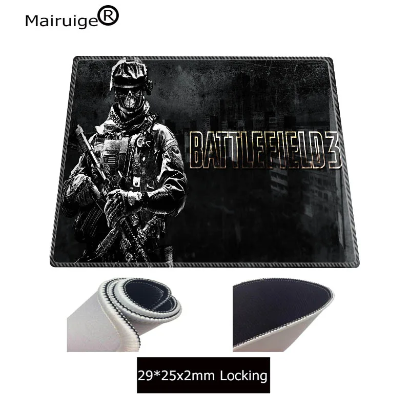 250X290X2MM Mairuige Battlefield большой водонепроницаемый коврик для копьютерной мыши коврик для компьютерной мыши натуральный резиновый игровой стол коврик для мыши с запирающимся краем для CSGO DOTA 2 - Цвет: 250X290X2MM