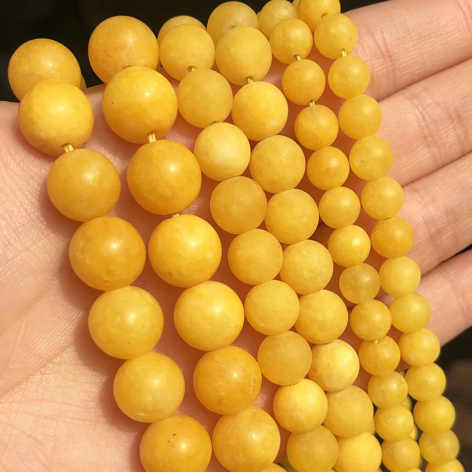 Yellow Jade - Gemstone Faceted Round Beads 4mm (Sold Per Strand - Foto 10