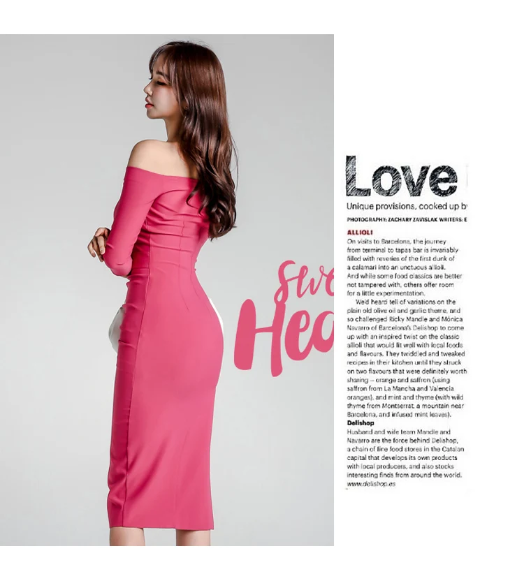 H Han queen Slash шеи с открытыми плечами карандаш платье для женщин осень сексуальное облегающее платье вечернее платье для особых случаев Vestidos