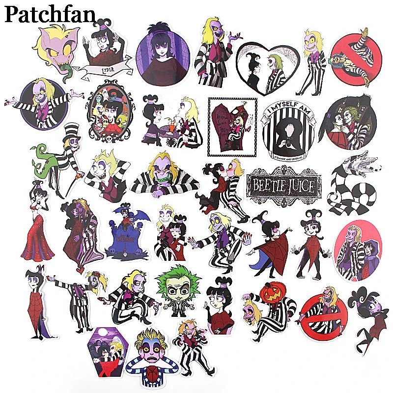Patchfan 38 шт. персонажи ужасов забавных наклеек упаковка с буквенным принтом в