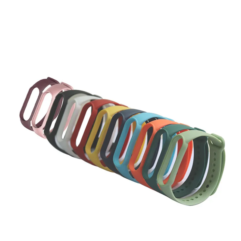 Pure Color Bracelet for Xiaomi Mi Band 6 5 4 3 Strap Replacement Bracelet for mi band 3 4 5 6 Universal silicone wrist Strap