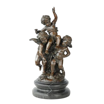 

Little Angels Friendship Statue Figurine Bronze Cherubs Sculpture Antique Figurine Art Boy Birthday Present Children Room Decor