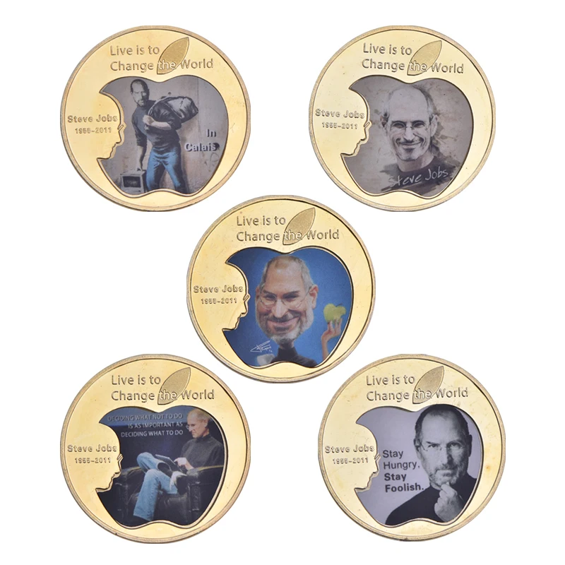 WR Steve Jobs золотые коллекционные монеты набор с монетницей US Challenge МОНЕТА