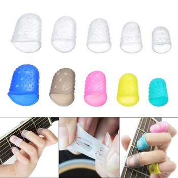 

25pcs/lot Guitar Accessories Kit 0.46-1.0mm Guitar Picks + Full-size Silicone Fingertip Cover Pressed String Fingers Protector