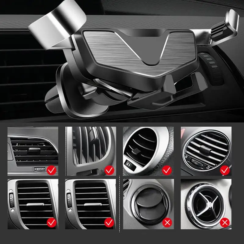 Telescopic Car Phone Holder Rotatable Air Vent Navigator for Vehicle (Silver) | Дом и сад