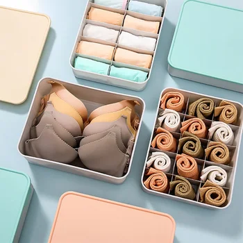 

Household Underwear Storage Box With Label Closet Storage Organizer Square Underwear Storage Box For Closet Classification