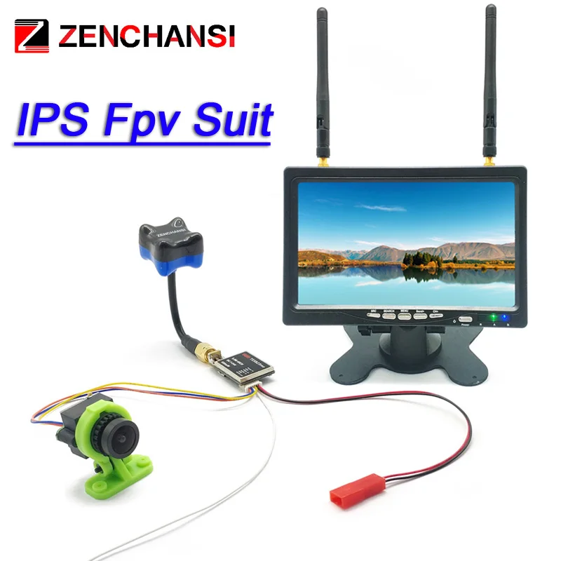 5 8G 40CH 7-дюймовый HD IPS 1024*600 монитор с CMOS 1000TVL видеокамерой и 200/600 мВт видеопередатчик