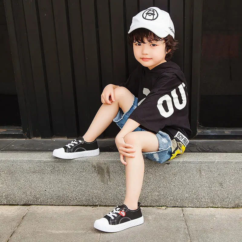 Blanc Baskets Enfants Chaussures De Toile A Lacets Enfants Coreens Chaussures Plates Garcons Filles Sans Lacet Mocassins Enfant En Bas Age Tennis Grande Taille 35 Aliexpress