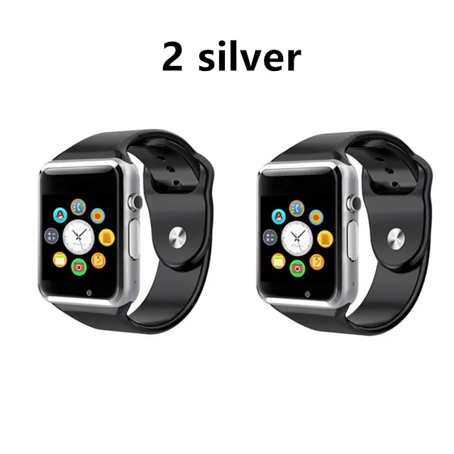 Дропшиппинг 2 шт A1 наручные часы Bluetooth Смарт часы шагомер с sim-камерой Smartwatch для Android PK iwo 8 DZ09 часы - Цвет: 2 pcs Silver