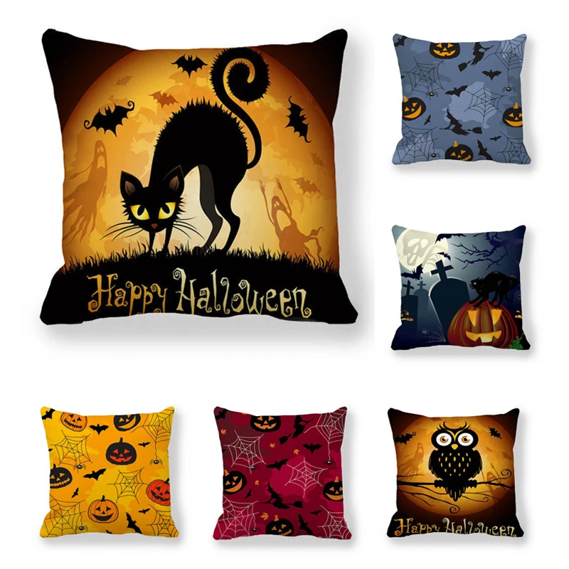 

Halloween Pumpkin Cushion Cover Decorative Pillow Covers Pillowcase Throw Pillows Sofa Cushion Pillow Cases Home Decor 45x45cm