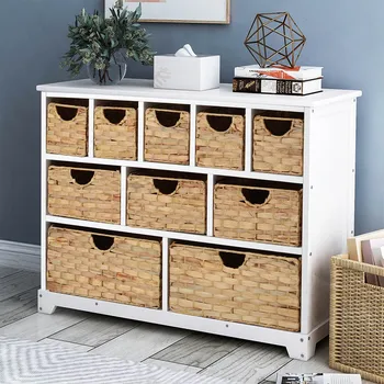 

100*73.5*36cm Exquisite Multifunctional Large Drawer Locker Natural Seaweed Basket Beautiful Decoration For Living Room Bedroom