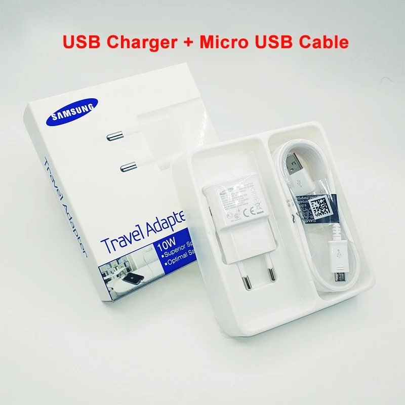 Зарядное устройство для samsung зарядное 5 В 2 А ЕС адаптер путешествий Micro USB кабель