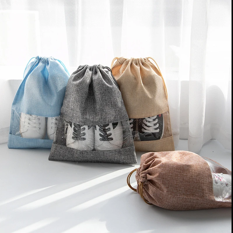 

Sack Travel Shoes Packing Storage Drawstring Bag Suitcase Shoe Cover Transparent Household Shoes Dust-proof Bag Travel Shoes Bag