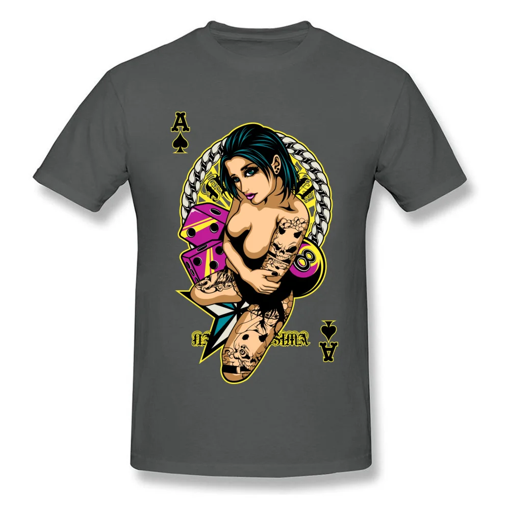 Casual T-Shirt Short Sleeve Normal 2018 Discount Man Labor Day T Shirt Normal T-Shirt Round Neck 100% Cotton Wholesale Tattooed Game Pin Up Girl V2 carbon