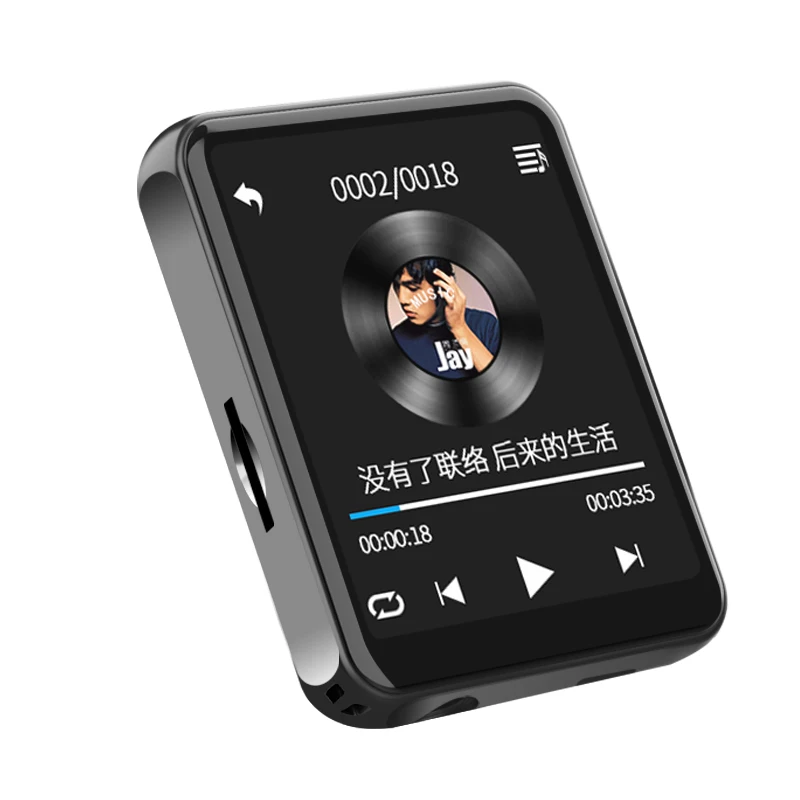 Спорт Bluetooth MP3 плеер полный сенсорный экран Поддержка HIFI маленький и портативный MP3 специально для студентов - Цвет: Black