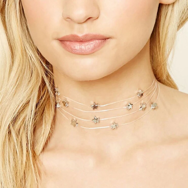 fashion star simple personalized necklace multi-layers necklace choker for women party gift holiday accessories