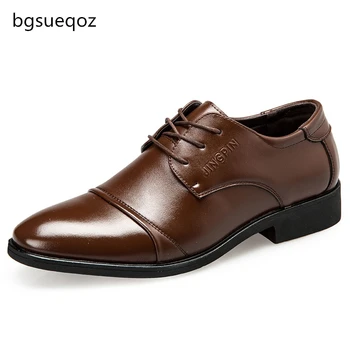 

Luxury Brand Leather Concise Men Business Pointy Black Shoes Breathable Formal Wedding Basic Shoes Men Dress Shoes Fashion