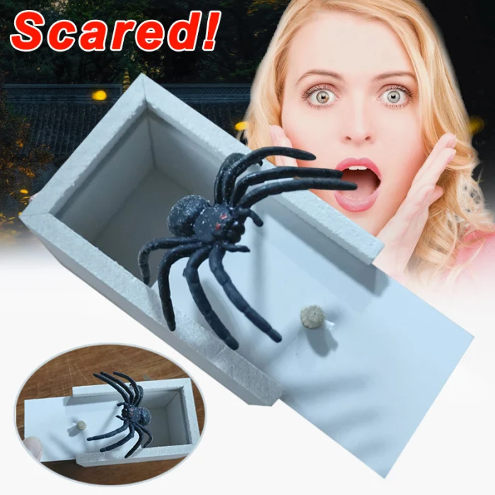 Шалость паук пугать Коробка Чехол шутка реалистичные Смешные сюрприз кляп игрушка детский подарок Лидер продаж