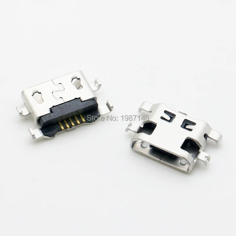 100 шт. разъем Micro USB 5Pin обратная Тяжелая пластина 1 2 мм плоский мама для Huawei G7 Alcatel