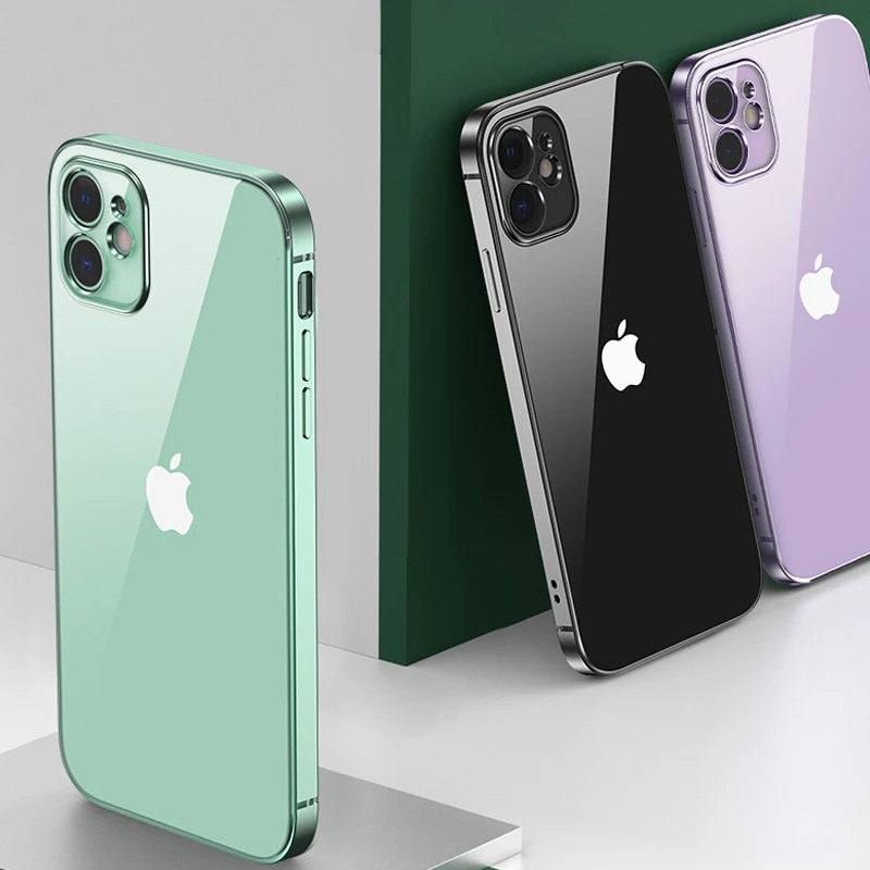 US $139.00 100pc Plating Silicone Case For IPhone 12 11 Pro Max 8 7 6S Plus Transparent Case TPU Back Cover For Iphone12 Pro X XS Max XR SE