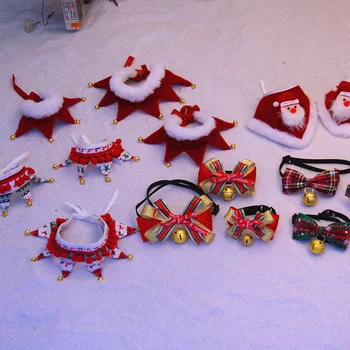 

9 Styles Fashion Pet Christmas Day Dress Up Dog and Cat Saliva Towel Bib Tie Bow Scarf Christmas Decorative Items