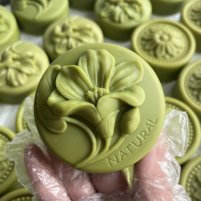 Silicone Mold Round Silicone Soap Mold Flower Silicone Mould for Natural Soap Decorating Scented Wax Melt Molds