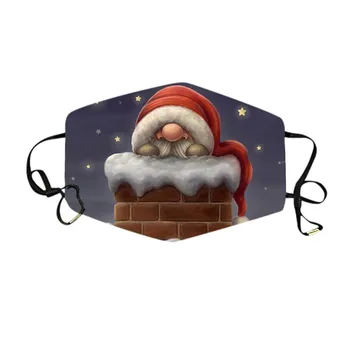 

No-disposable Polyester 1PCS Face Mask Fashion Christmas Print Adult Unisex Mouth Cover Mouth Mask With Design Masque Mariage