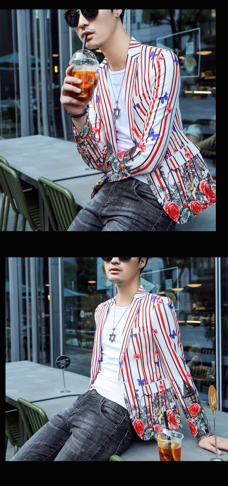 Мужские крутые Клубные пиджаки Xadrez Masculino пиджак мужской полосатый цветок Chaquetas Hombre De Vestir мужской костюм