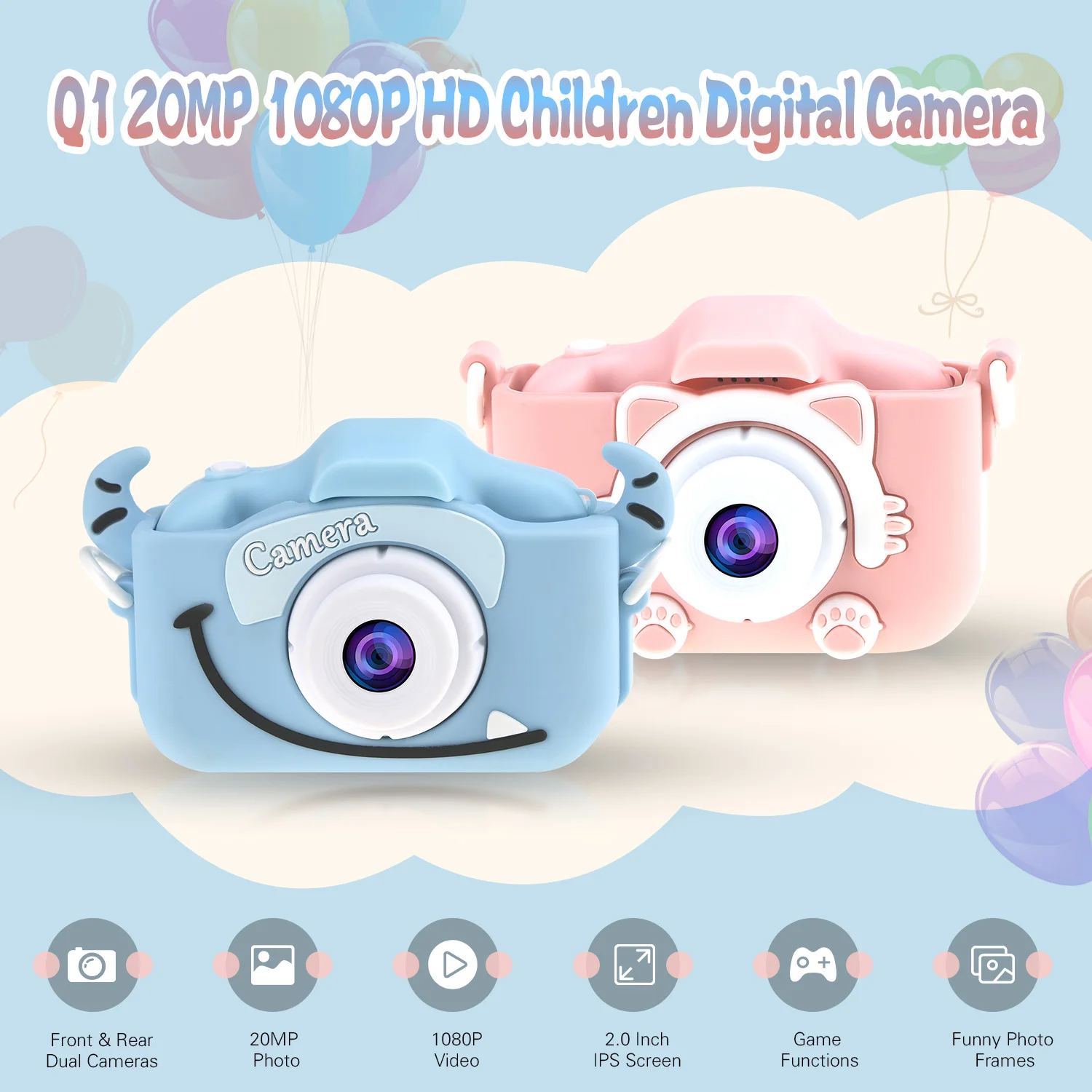 Детская камера s 20MP 1080P HD Детская цифровая камера мини видеокамера для детей подарки на Рождество и день рождения игрушки