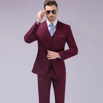

BacklakeGirls HT5153 New Fashion High Quality Wedding Groom 3 Pieces Suits Chinese Style Suit Plus Size 6XL (Jacket+Pant+Vest)