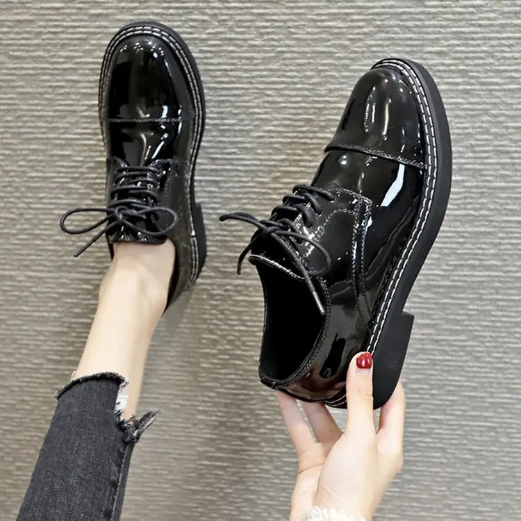 

Shoes Woman Flats All-Match Autumn British Style Oxfords Women's Modis Round Toe Soft Casual Female Sneakers Dress New Fall
