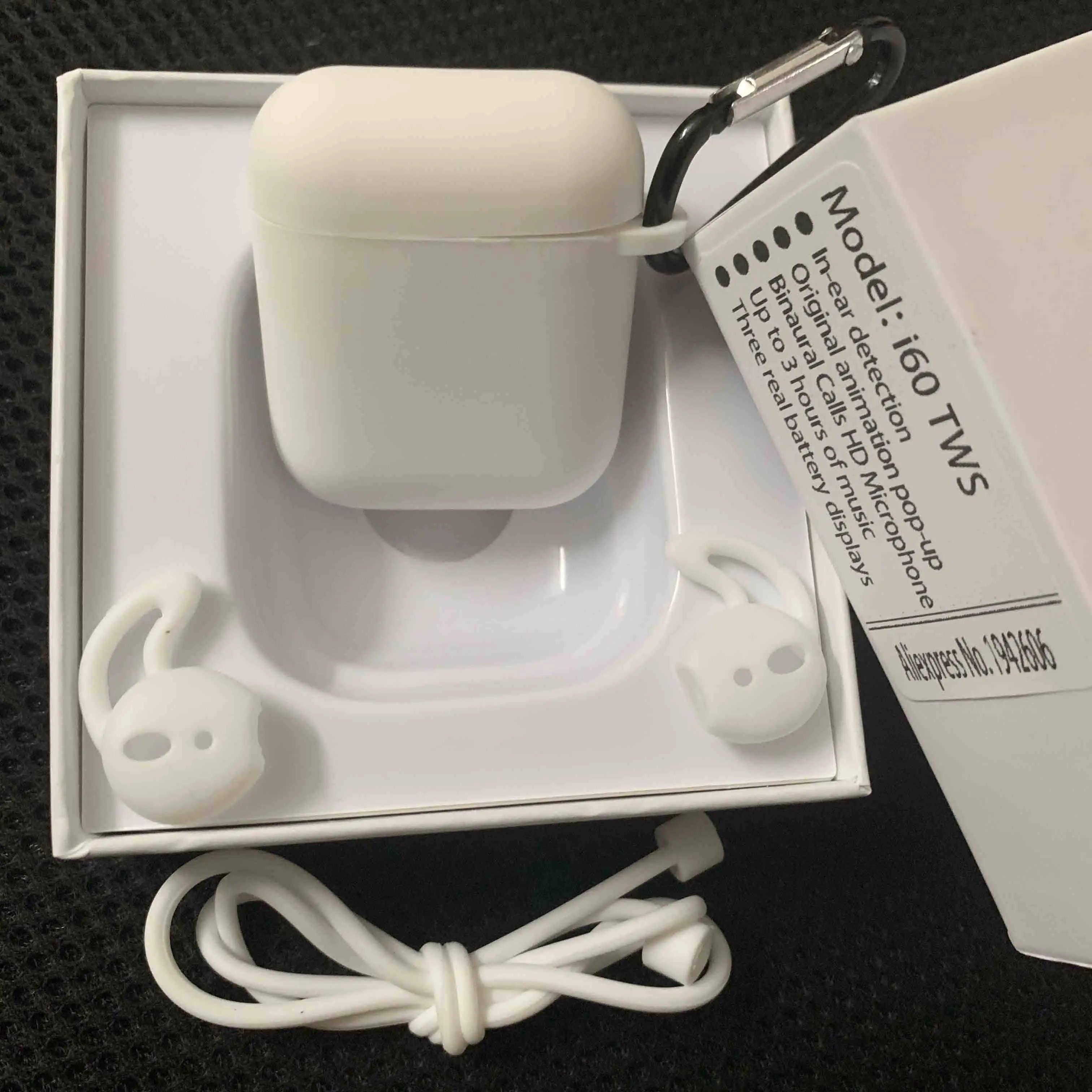 Original i60 TWS Wireless Earphone 6D Super Bass Smart sensor pk w1 h1 Chip i12 i30 i60 i80 i100 i200 i500 i800 i1000tws