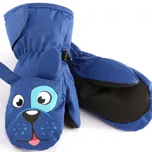 Детские Водонепроницаемые зимние толстые теплые перчатки милые Мультяшные собаки Кролик печать 3D Уши противоскользящие эластичные зимние лыжные варежки От 1 до 8 лет