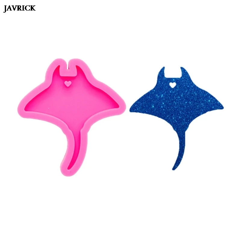

Crystal Epoxy Resin Mold Stingray Shape Key Chain Pendant Casting Silicone Mould Handmade UV Resin Crafts Jewelry Making