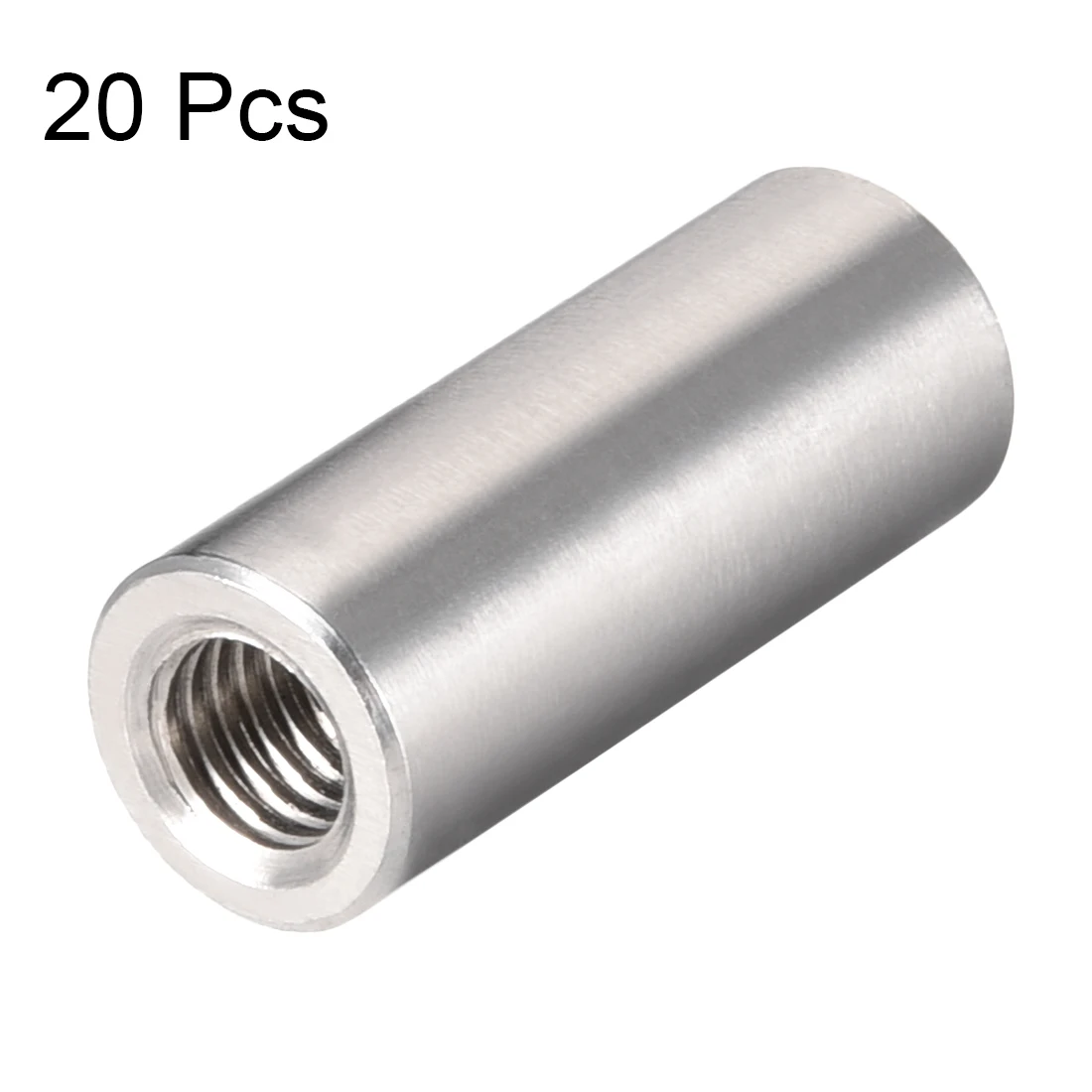 Uxcell 20 шт Круглые соединительные гайки M6x25mm высота рукава стержень шпилька с резьбой стержень муфта Fhreaded соединитель из нержавеющей стали 304