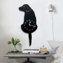 Creative Cute Christmas White/Black Wagging Tail Dog Wall Clock for Household Decorative Wall Clocks Creative Cute Christmas White/Black Wagging Tail Dog Wall Clock for Household Decorative Wall Clocks