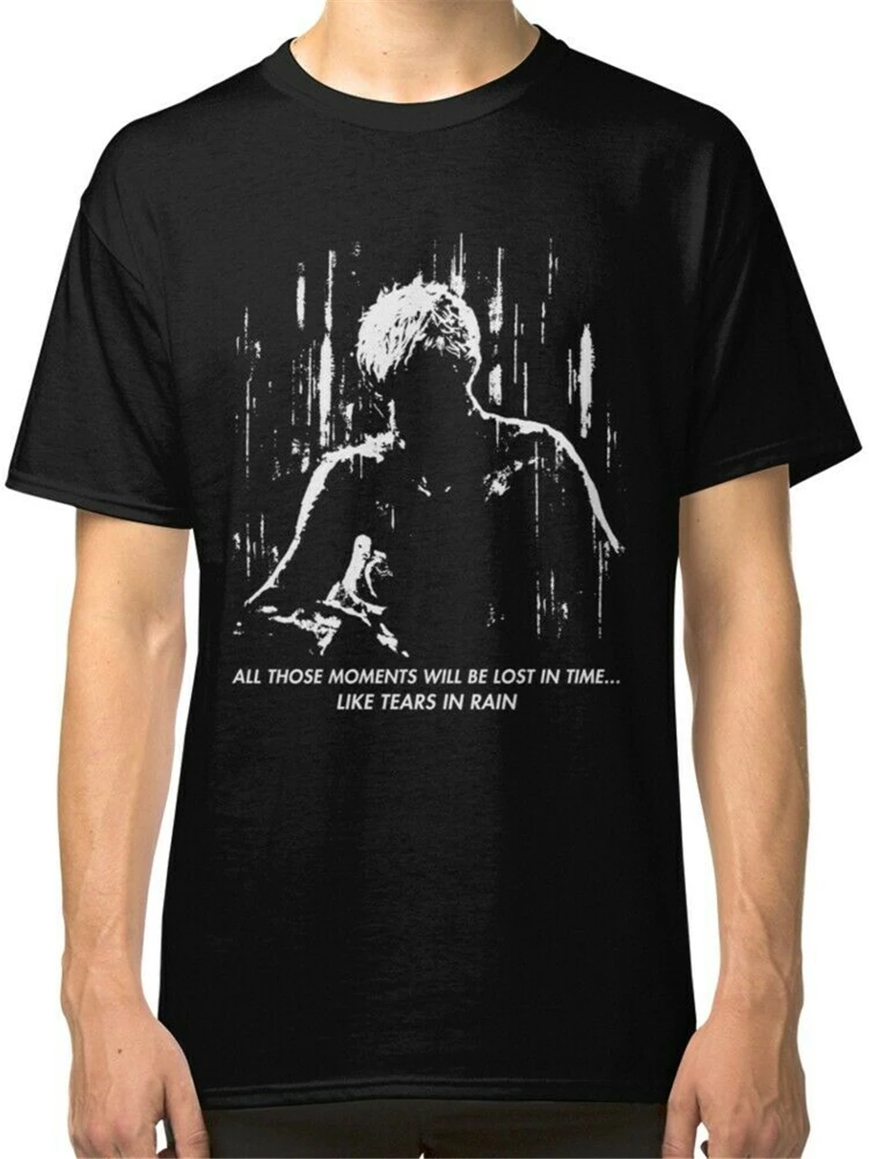 Blade Runner - Like Tears In Rain Men'S Black T-Shirt Festive Tee Shirt |