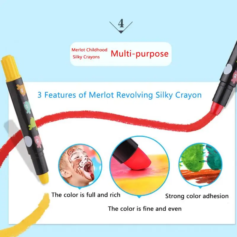 Lavável de Seda para Crianças Pintura a Óleo Fontes de Arte Crayon Conjunto Escola Tóxico Segura Estudantes Papelaria Rotatable Portátil Não 9 escola não tóxico pintura a óleo fontes