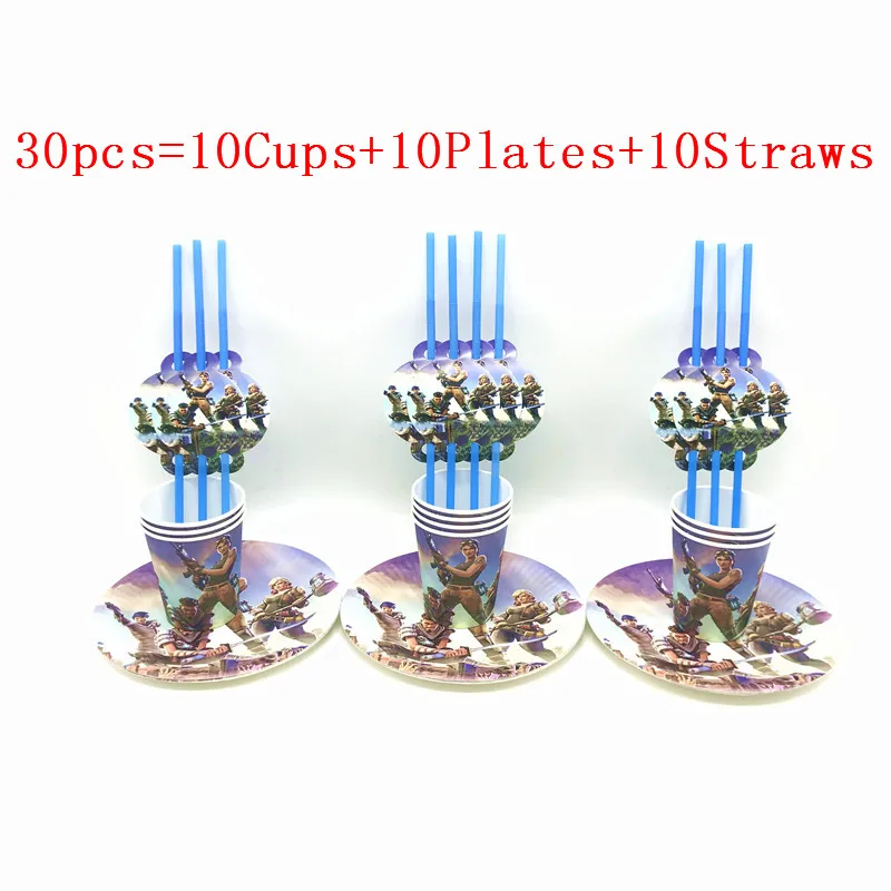 BeiPanXi 30pcs Мульти-стиль замок игра съесть цыпленка детский День рождения украшения чашки тарелки соломы Семья вечерние для вечерние поставки 60 шт./30 шт - Цвет: BeiPanXi 30pcs