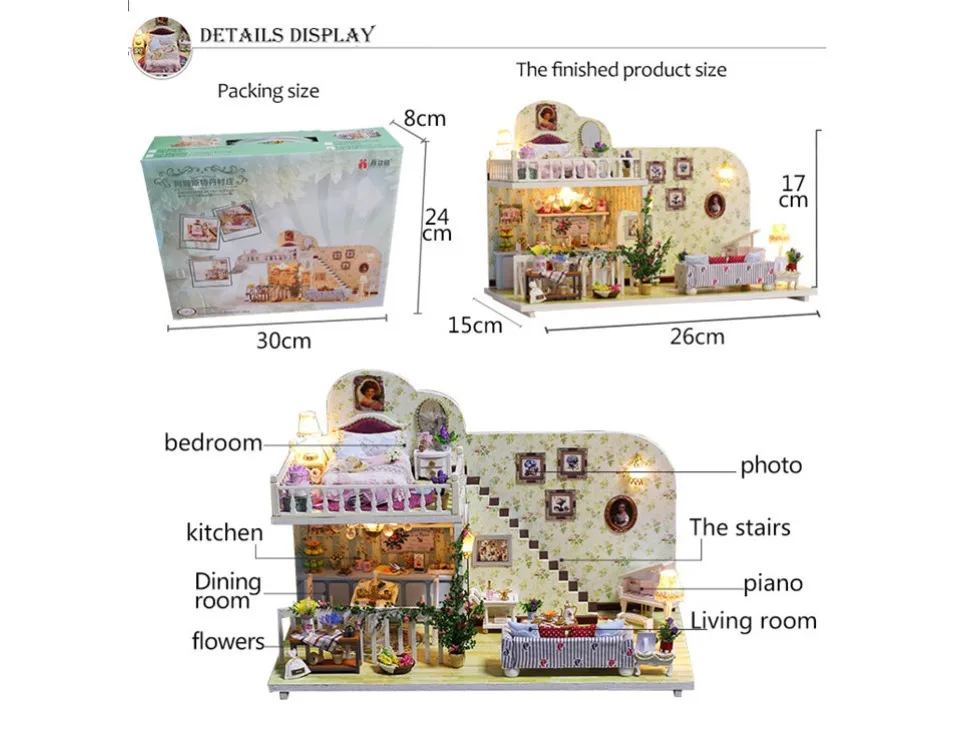 Большой кукольный дом С Пылезащитным покрытием мебель diy деревянный детский Кукольный домик miniaturas мебель модель игрушки для детей