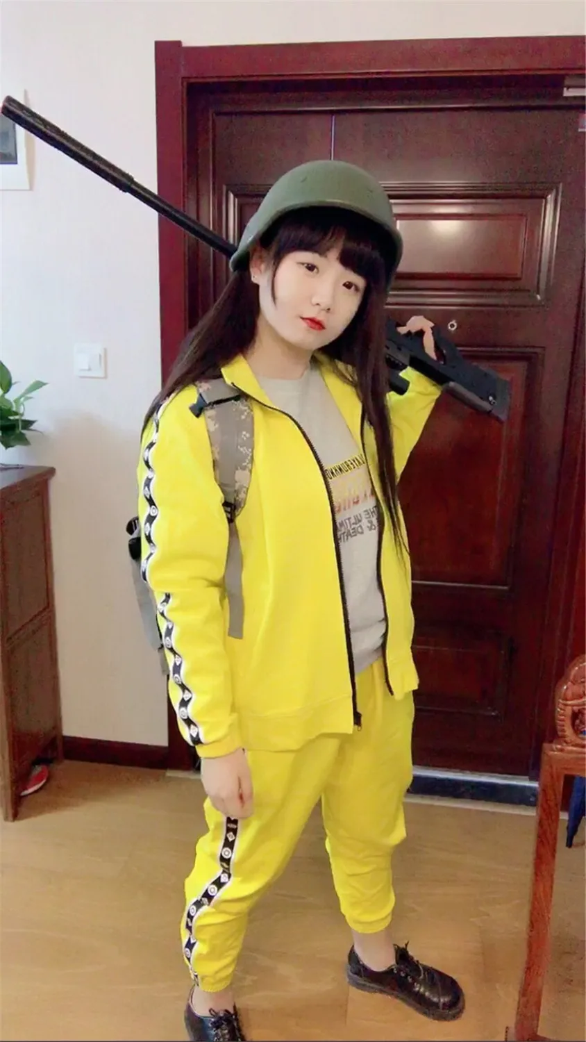  PUBG Game Playerunknown's Battlegrounds Cosplay Costume Small yellow chicken eat yellow clothes gro