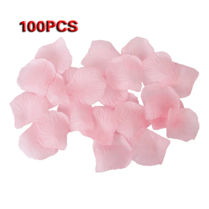 

100pcs Roses Artificial Flowers Petals for Wedding Decoration - Light pink