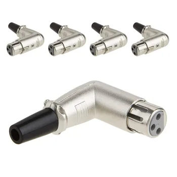 

Angle XLR Adapter,CableCreation [5-Pack]90 Degree 3PIN XLR Female Microphone Connector,Silver