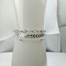 Популярные Новые товары в Европе и Америке, двухслойный браслет с цепочкой, медный лист, модный простой браслет с блестками, аксессуары Fc152