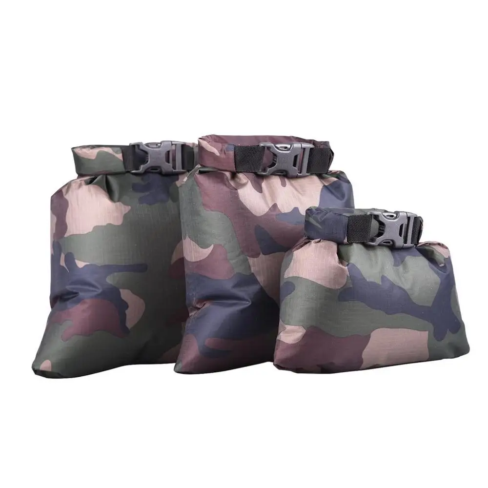 military camouflage Легкая трехсекционная водонепроницаемая сумка речной рафтинг водонепроницаемая сумка для хранения большая средняя и маленькая отделочная сумка - Цвет: military camouflage