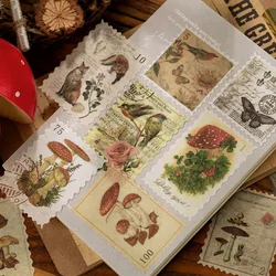 60Pcs/Set Vintage Stickers Retro Stamp Style Diary Planner Decorative Scrapbooking Stickers Craft Stickers Stationery Supplies