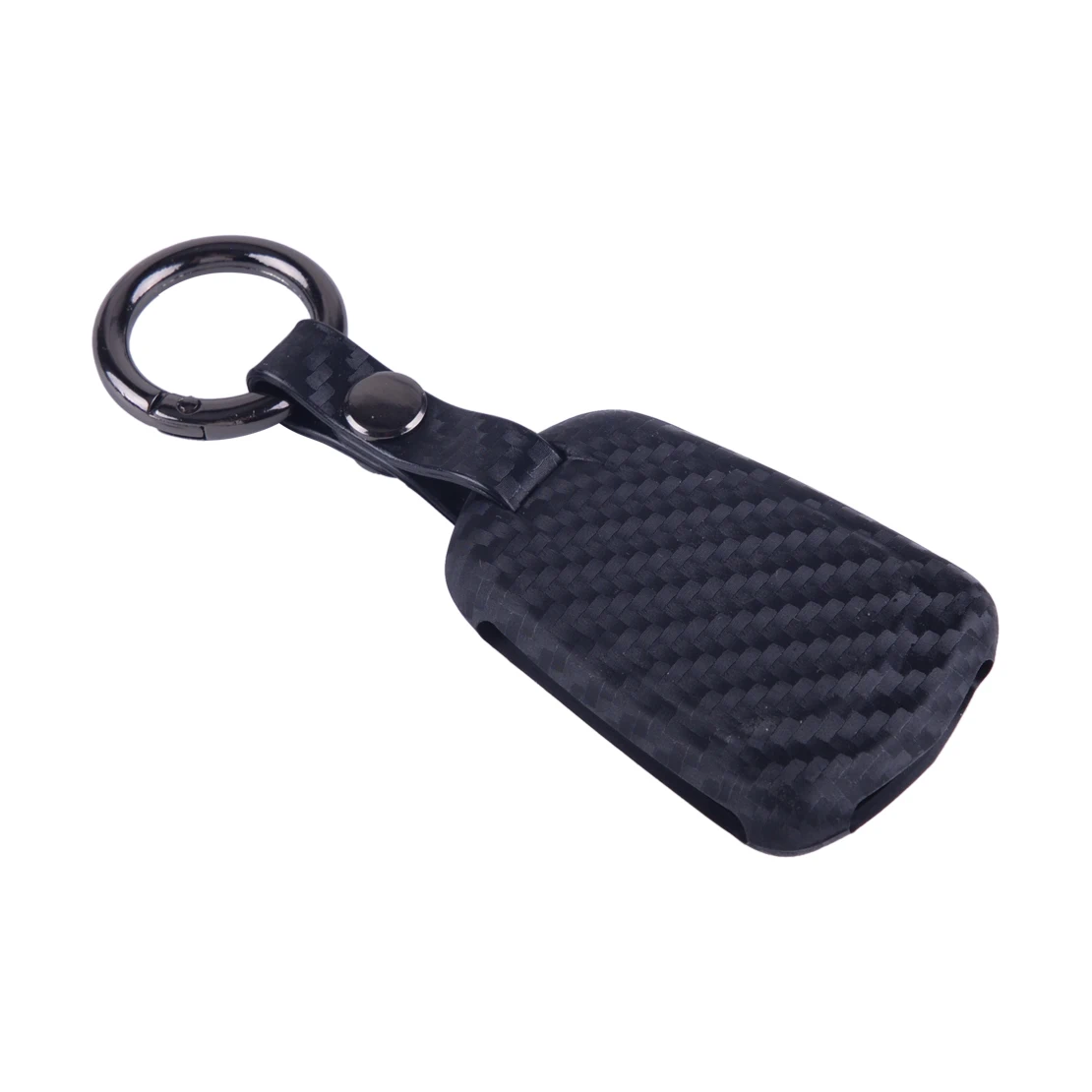 DWCX Silicone Carbon Fiber Texture Black Car Key Case Cover Holder Protector Fit For Cadillac ATS CTS CT6 XTS XT4 XT5 Escalade