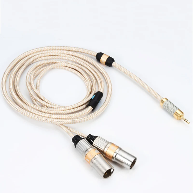 Hifi Audio Cable 3 5 mm Mini Jack to Dual XLR 3 Pin for Mobile PC Headphone Mixer AMP Silver plated Conductor Cable 1M 3M 5M