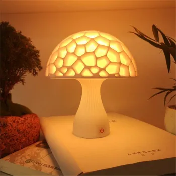 

3D Printed Mushroom Night Light Cute Creative Desk Table Lamp Remote Control USB Lampara Rechargeable LED Night Decor Lighting